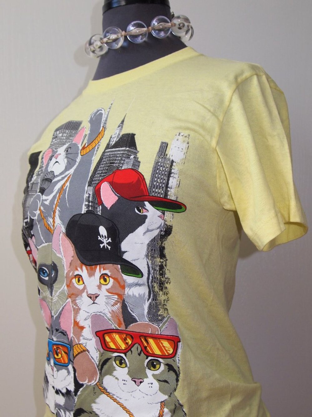 Y2K Tony Hawk Tee Shirt Hip Hop City Cats Men's Adult Small S Yellow Funny - Picture 3 of 5